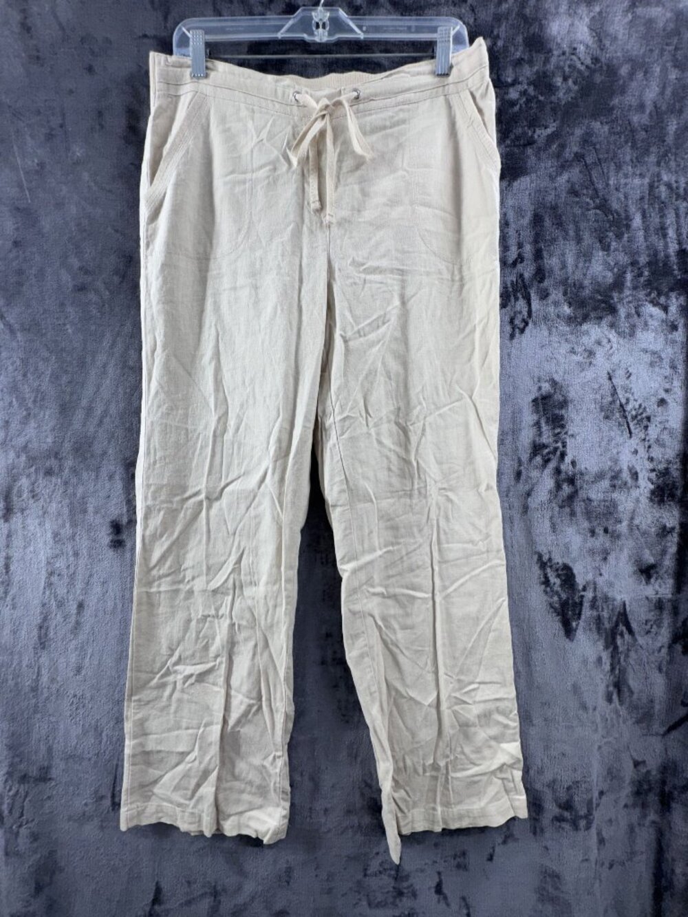 Counterparts Linen Blend Drawstring Pants Womens M Pull On Casual Beachwear